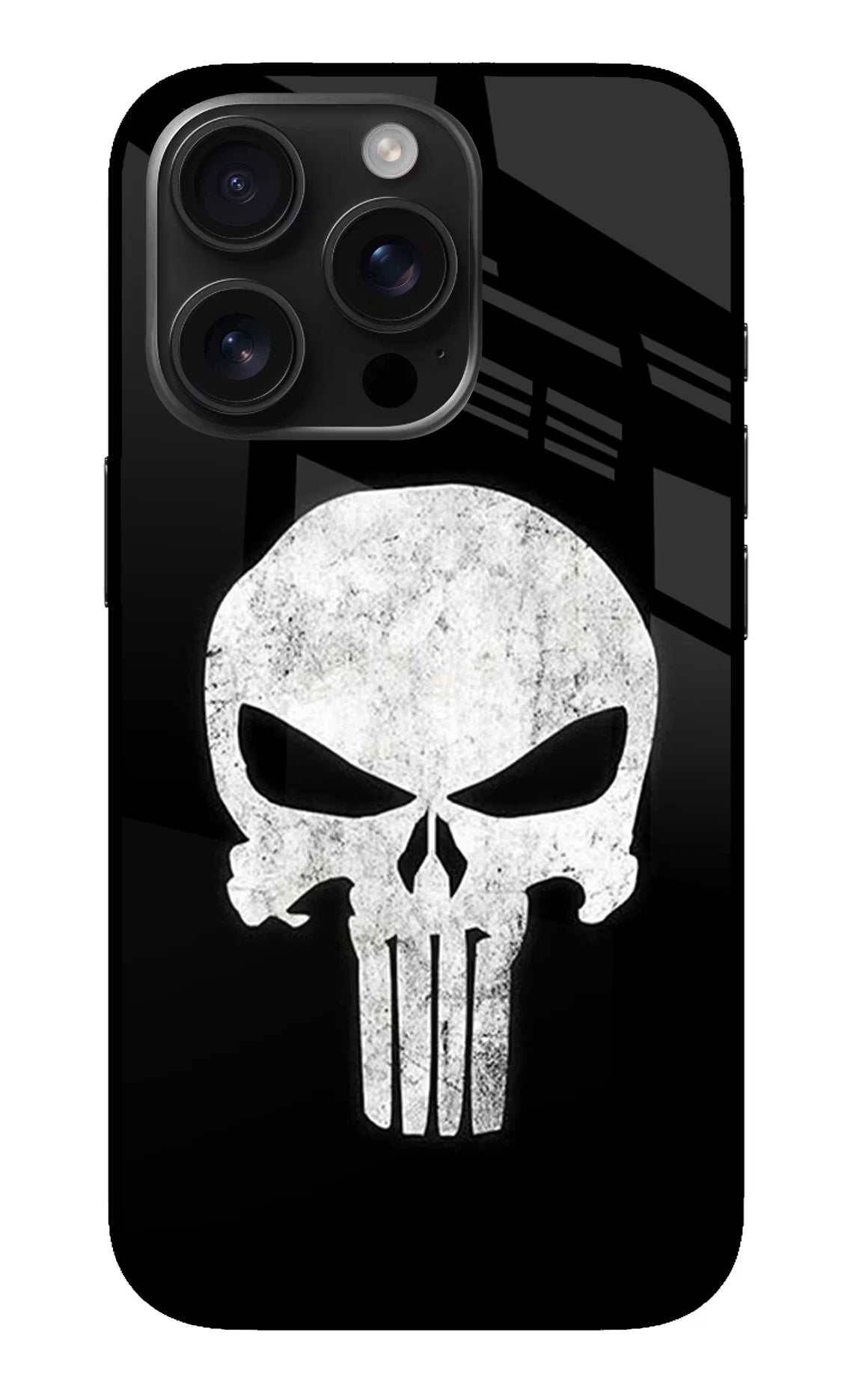 Punisher Skull iPhone 16 Pro Max Glass Case Back Cover by Casekaro