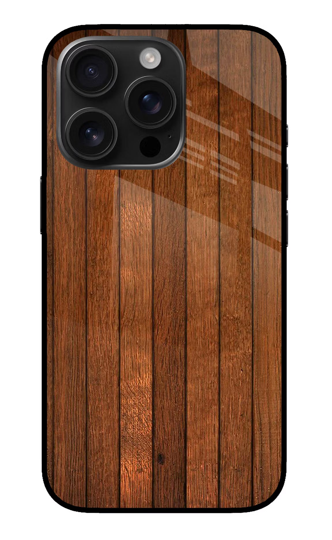Wooden Artwork Bands iPhone 16 Pro Max Glass Case Back Cover by Casekaro