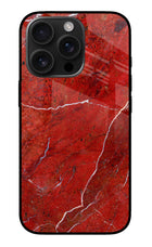 Red Marble Design iPhone 16 Pro Max Glass Case