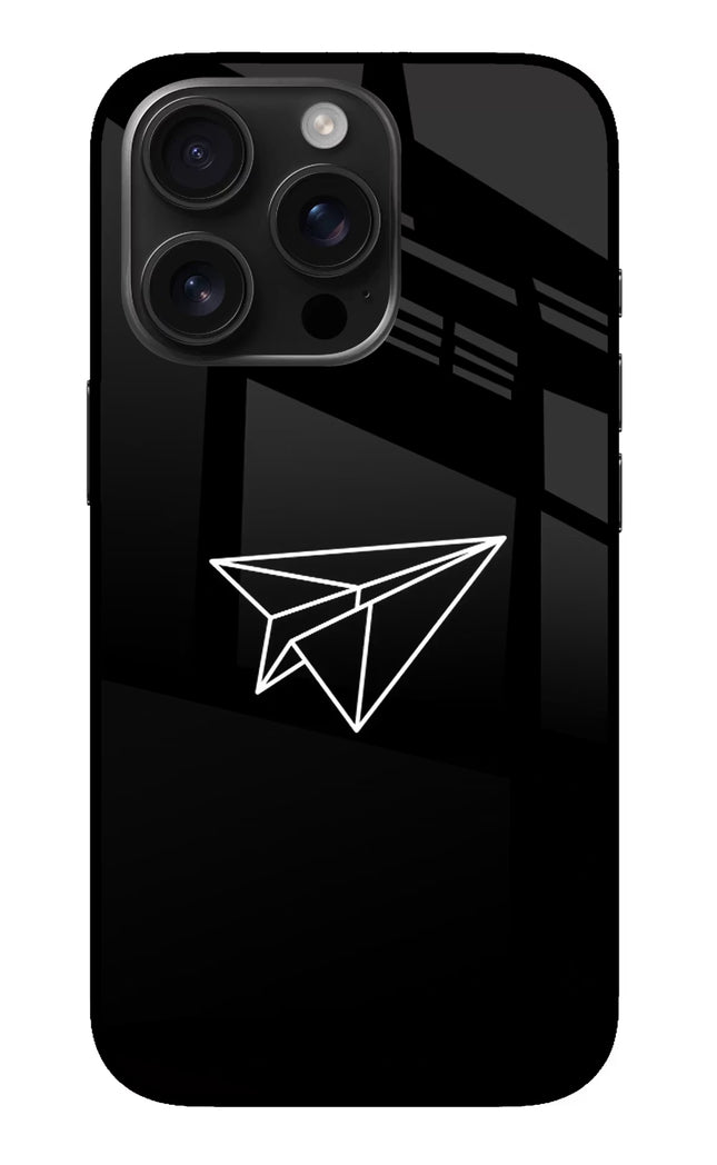 Paper Plane White iPhone 16 Pro Max Glass Case