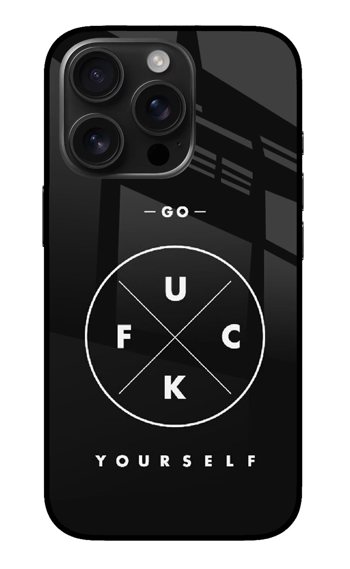 Go Fuck Yourself iPhone 16 Pro Max Glass Case Back Cover by Casekaro