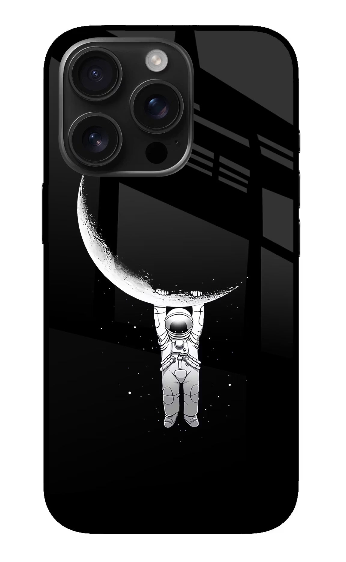 Moon Space iPhone 16 Pro Max Glass Case Back Cover by Casekaro