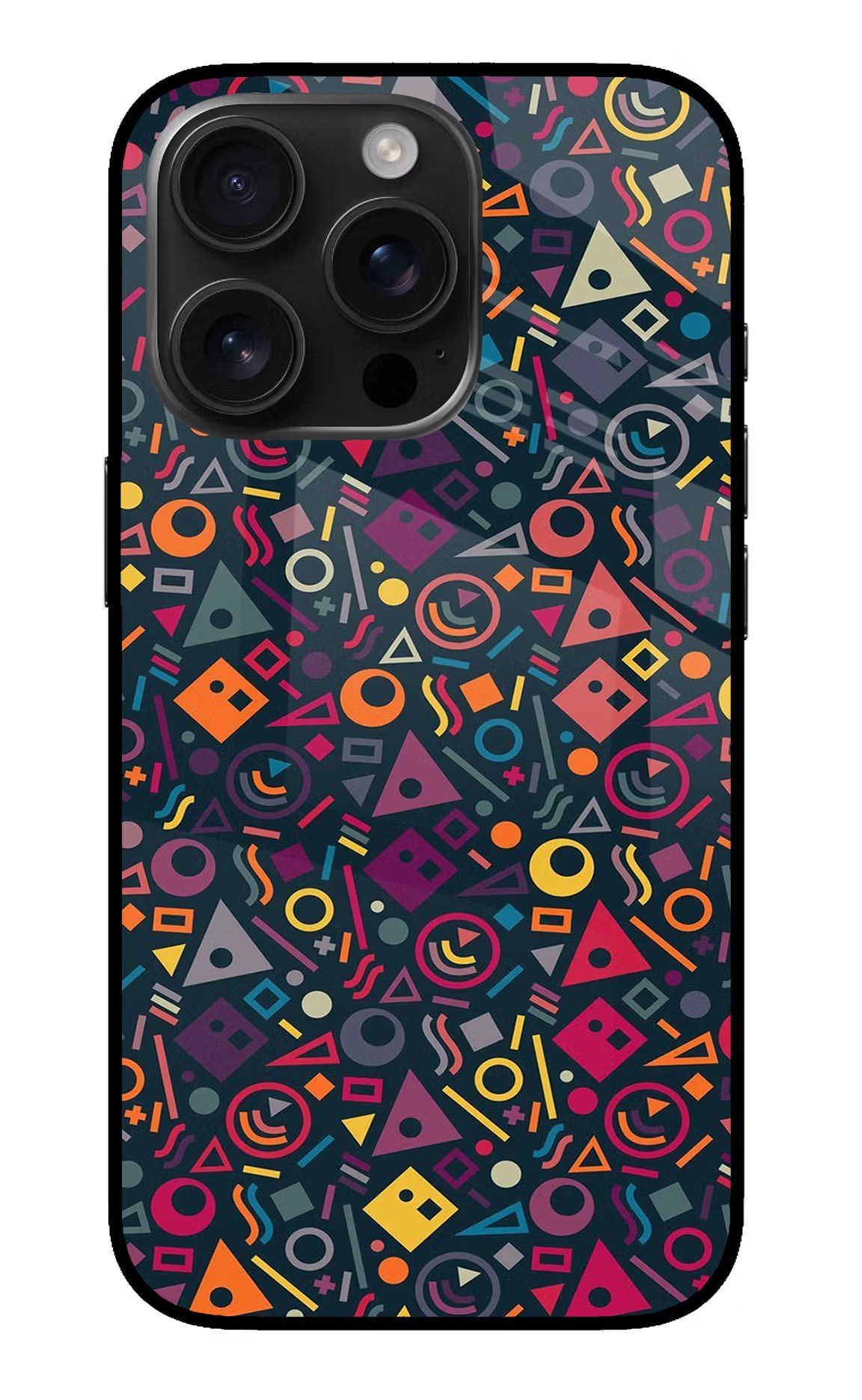 Geometric Abstract iPhone 16 Pro Max Glass Case Back Cover by Casekaro