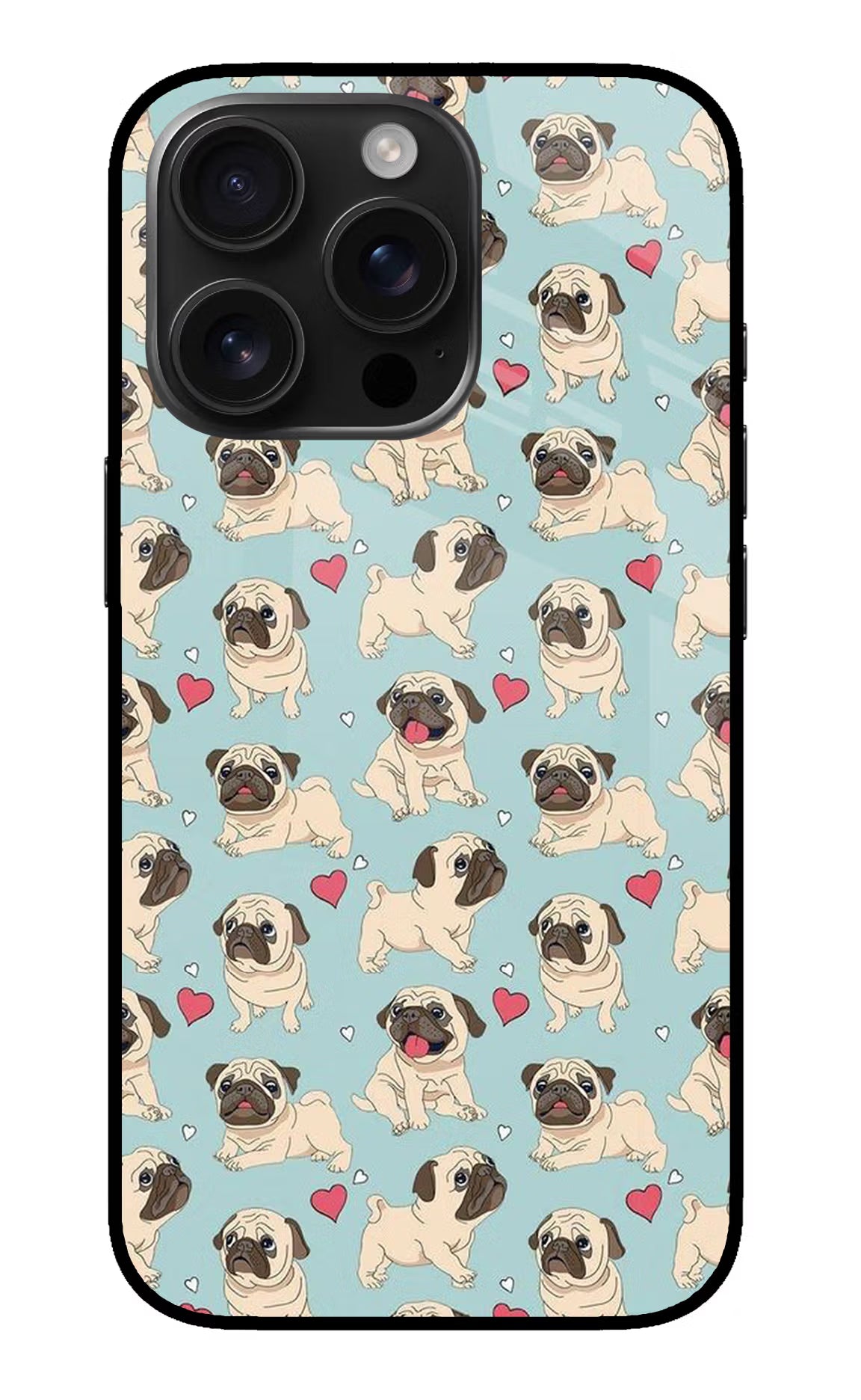 Pug Dog iPhone 16 Pro Max Glass Case Back Cover by Casekaro