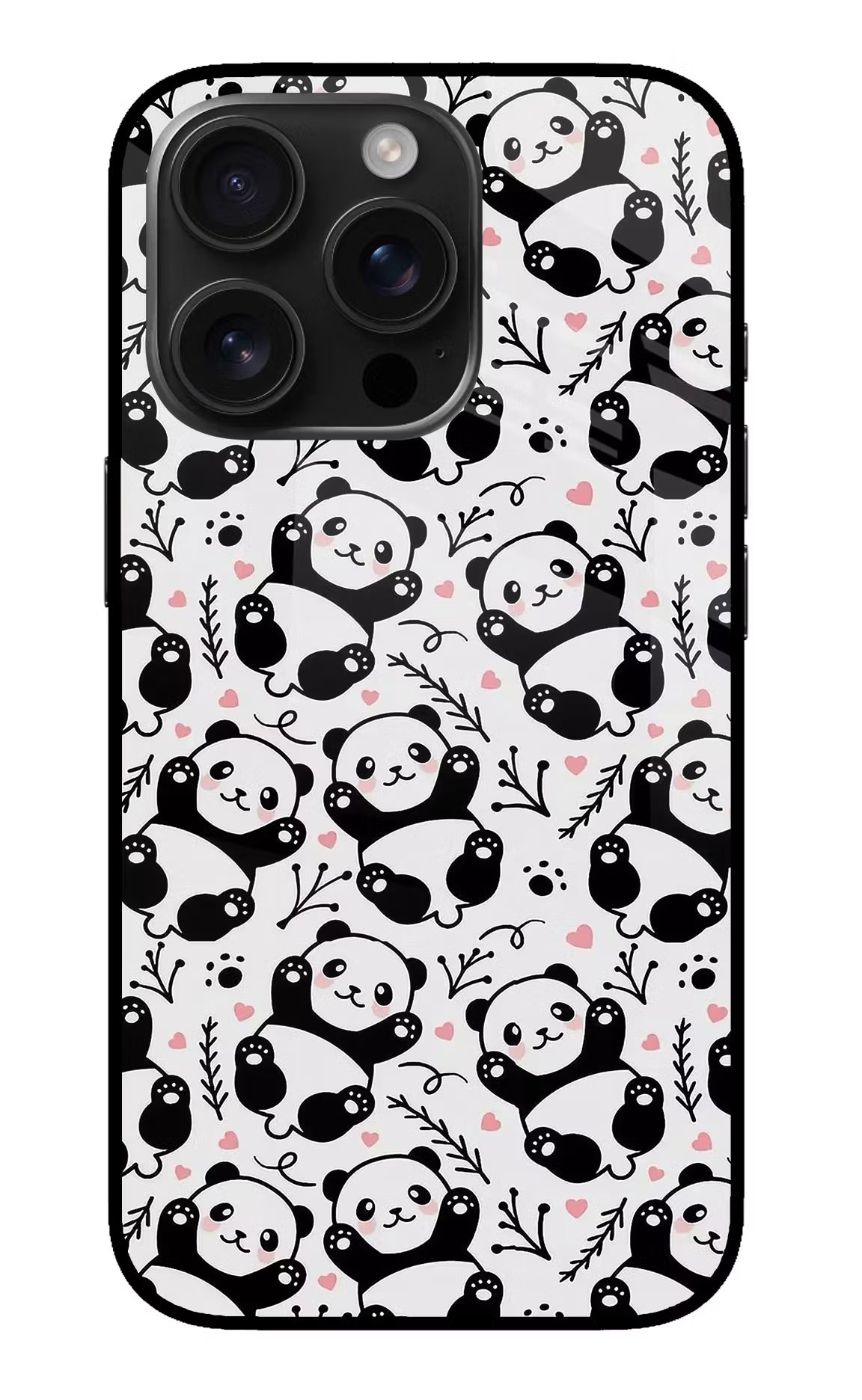 Cute Panda iPhone 16 Pro Max Glass Case