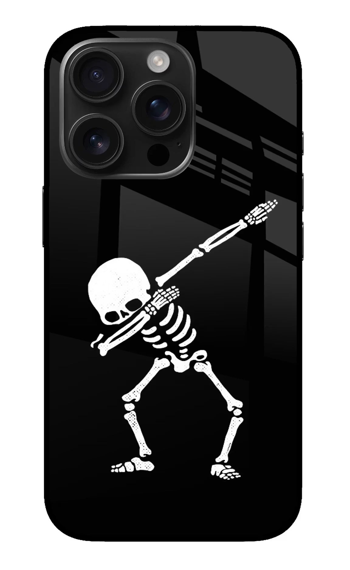 Dabbing Skeleton Art iPhone 16 Pro Max Glass Case