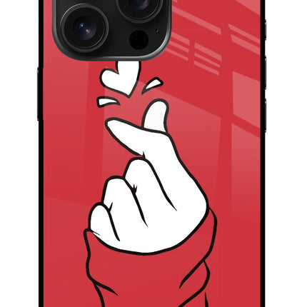 Korean Love Sign iPhone 16 Pro Max Glass Case