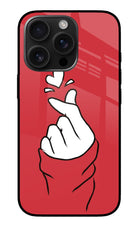 Korean Love Sign iPhone 16 Pro Max Glass Case