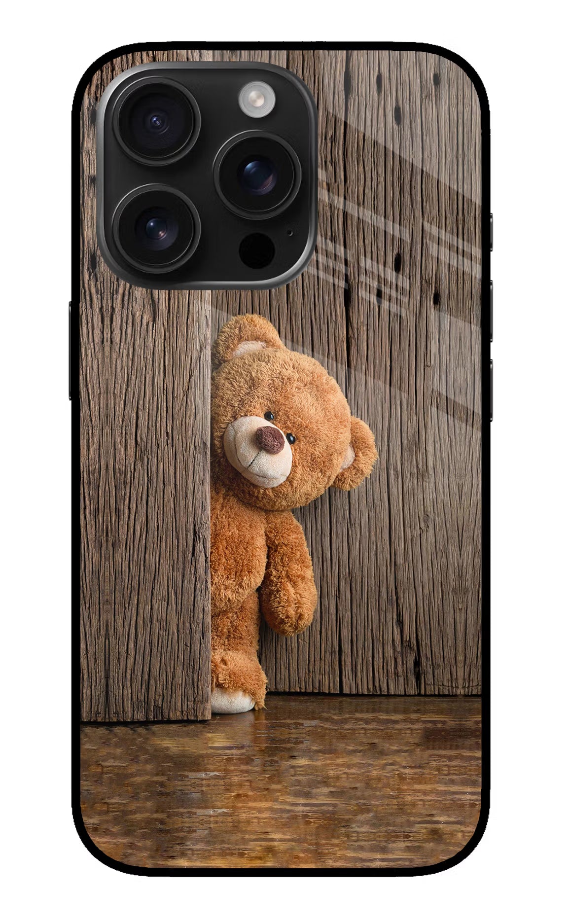 Teddy Wooden iPhone 16 Pro Max Glass Case