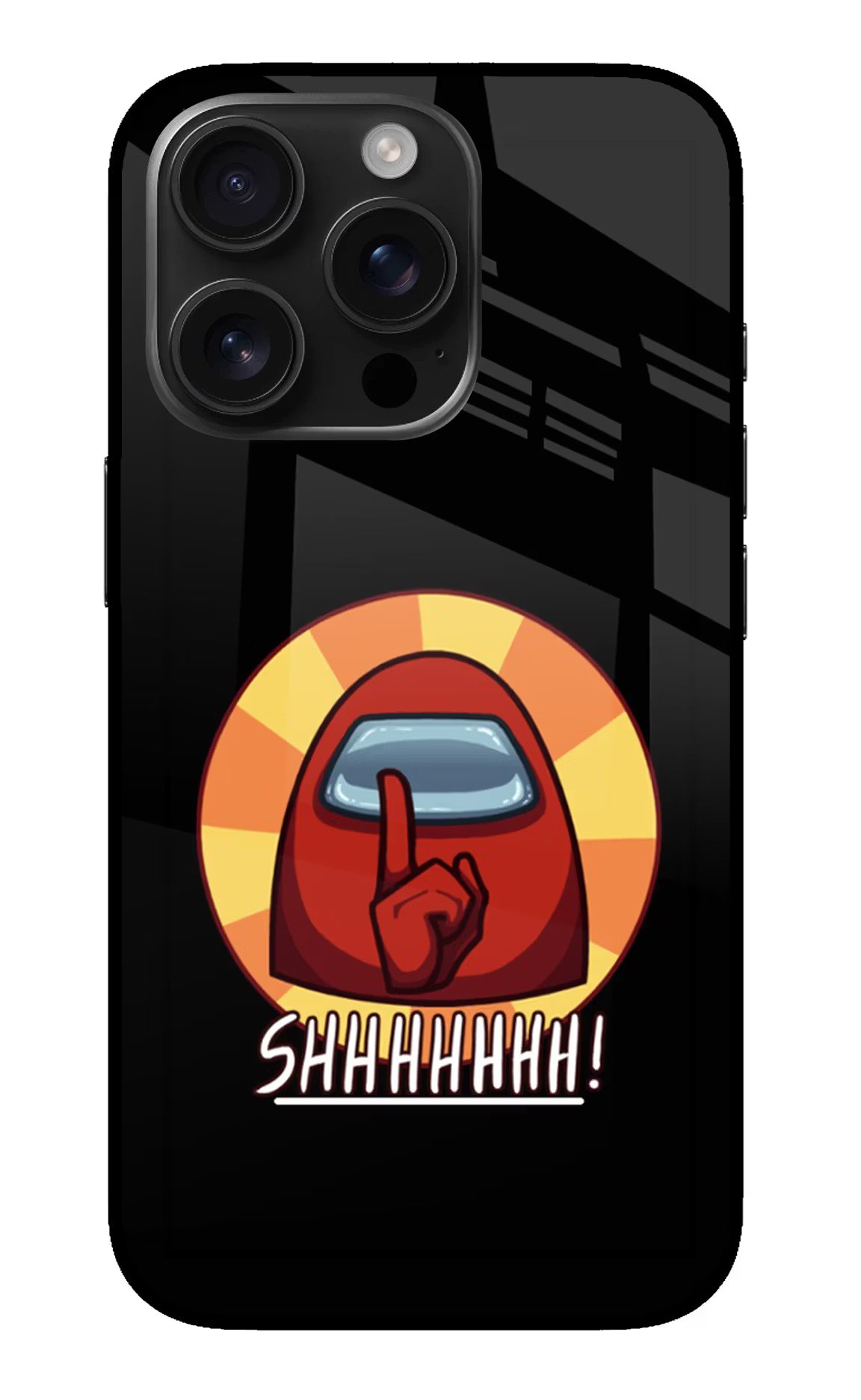 Among Us Shhh! iPhone 16 Pro Max Glass Case Back Cover by Casekaro