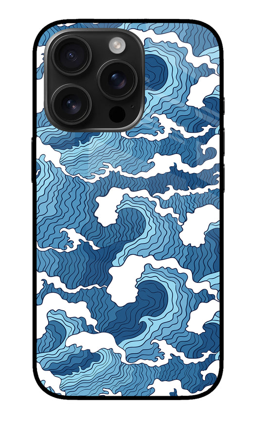 Blue Waves iPhone 16 Pro Max Glass Case