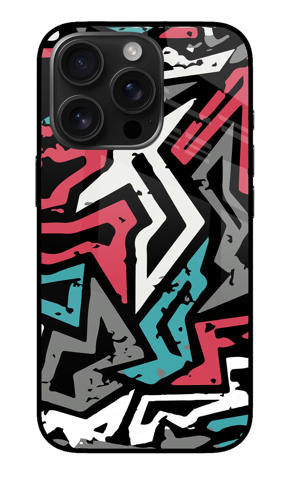 Geometric Graffiti iPhone 16 Pro Max Glass Case