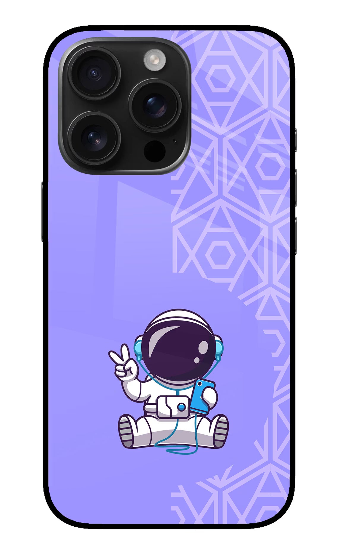 Cute Astronaut Chilling iPhone 16 Pro Max Glass Case