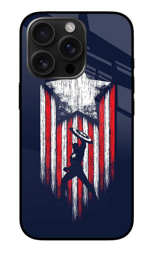 Captain America Marvel Art iPhone 16 Pro Max Glass Case