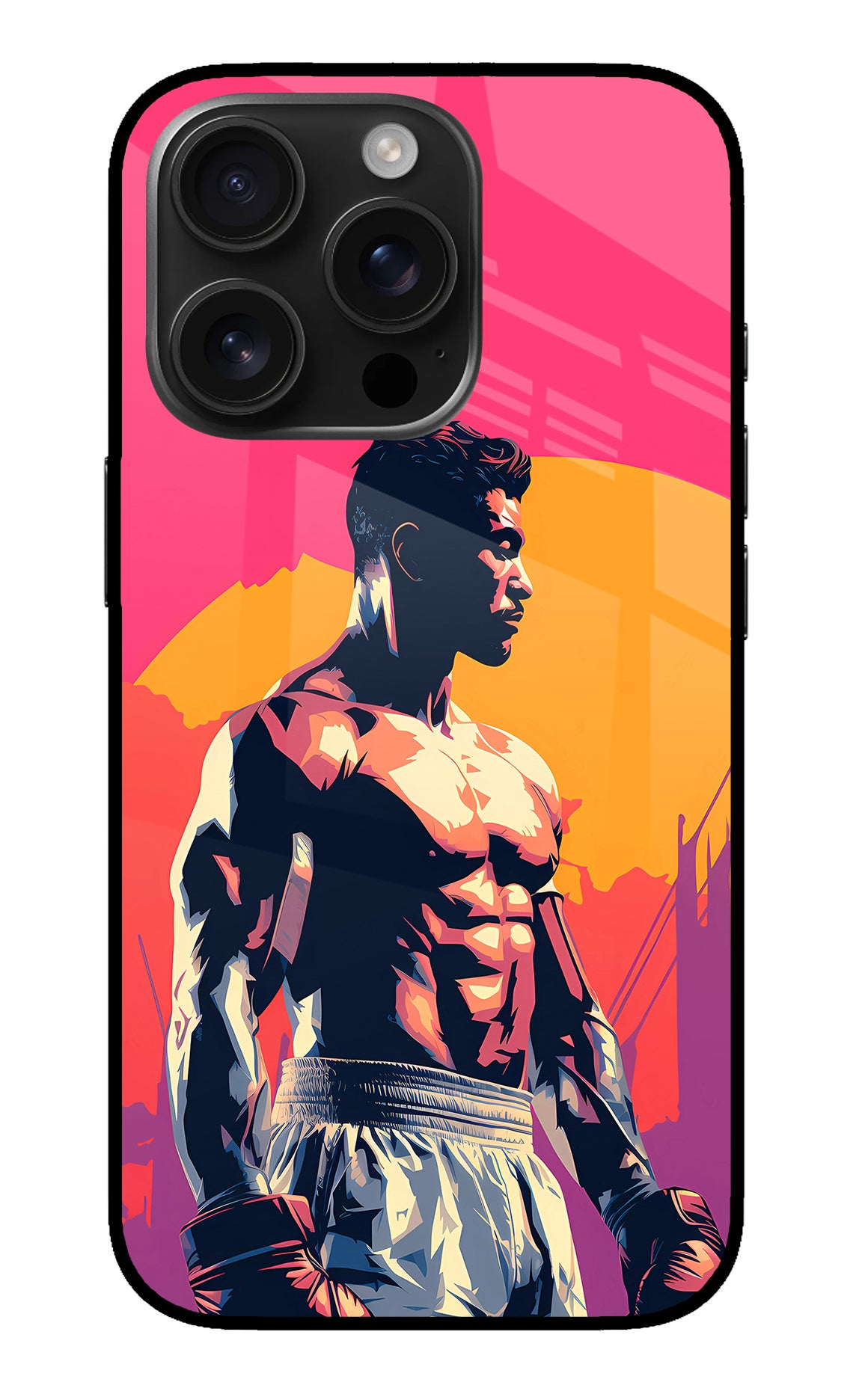 Sunset Warrior (AI Generated) iPhone 16 Pro Max Glass Case