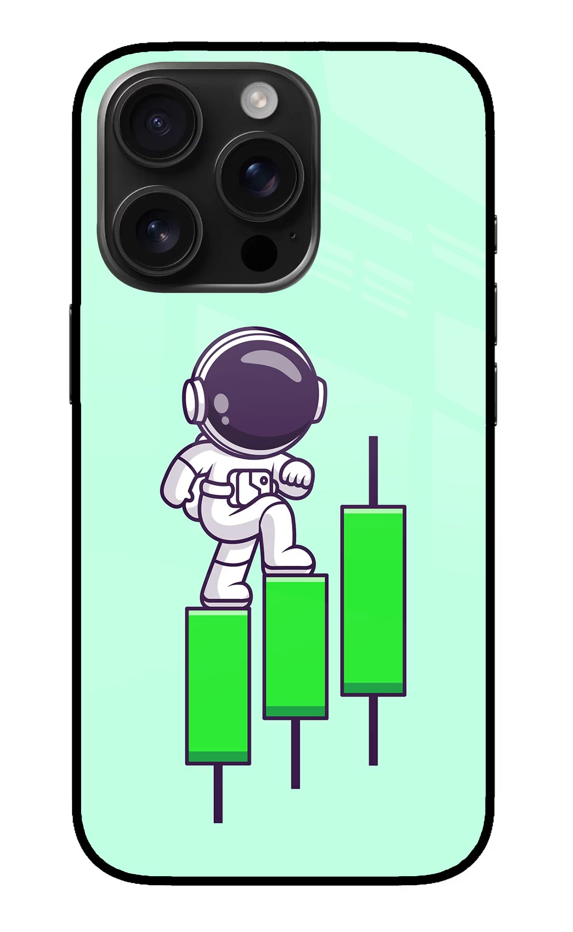 Astronaut Trader iPhone 16 Pro Max Glass Case Back Cover by Casekaro