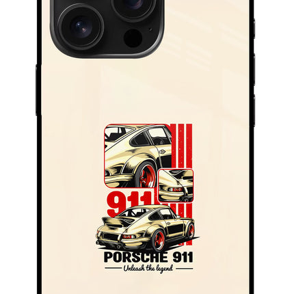 Classic Porsche 911 iPhone 16 Pro Max Glass Case Back Cover by Casekaro