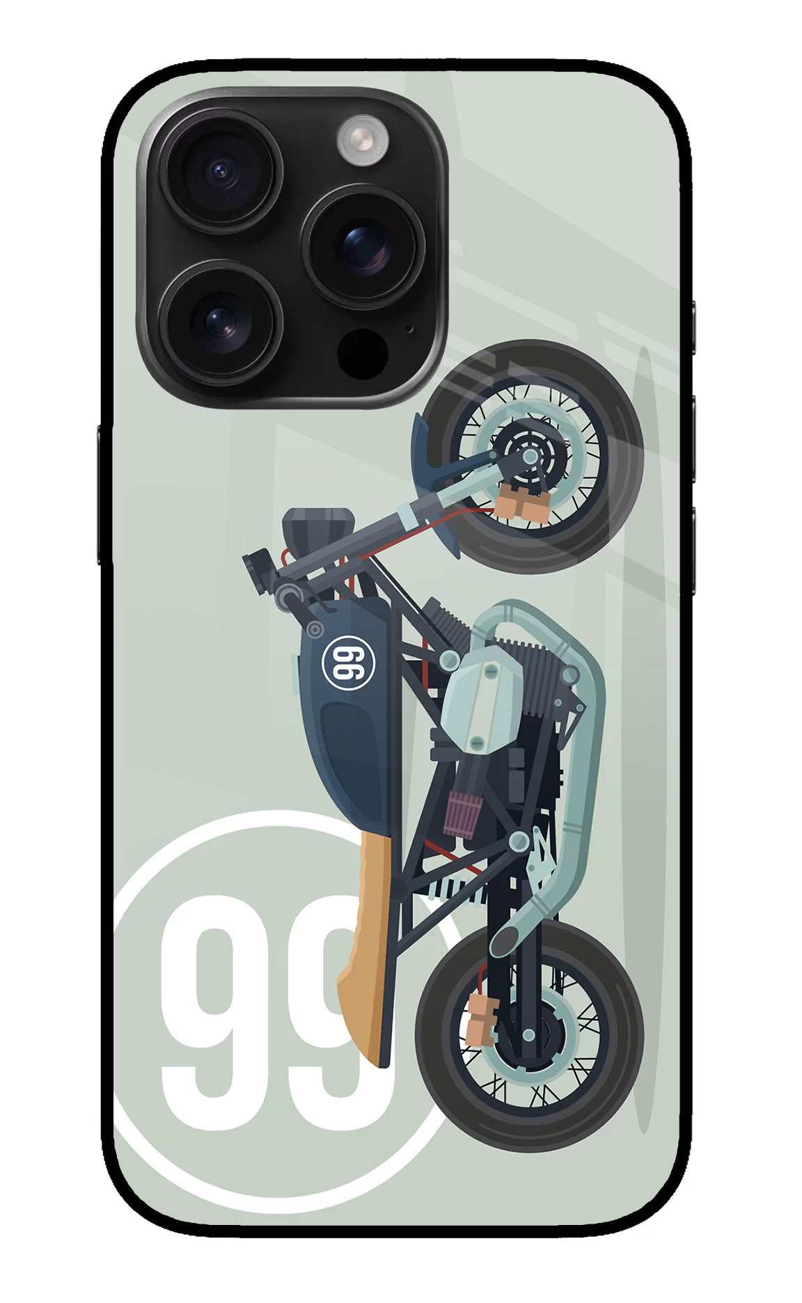 Classic Cafe Racer 99 iPhone 16 Pro Max Glass Case Back Cover by Casekaro