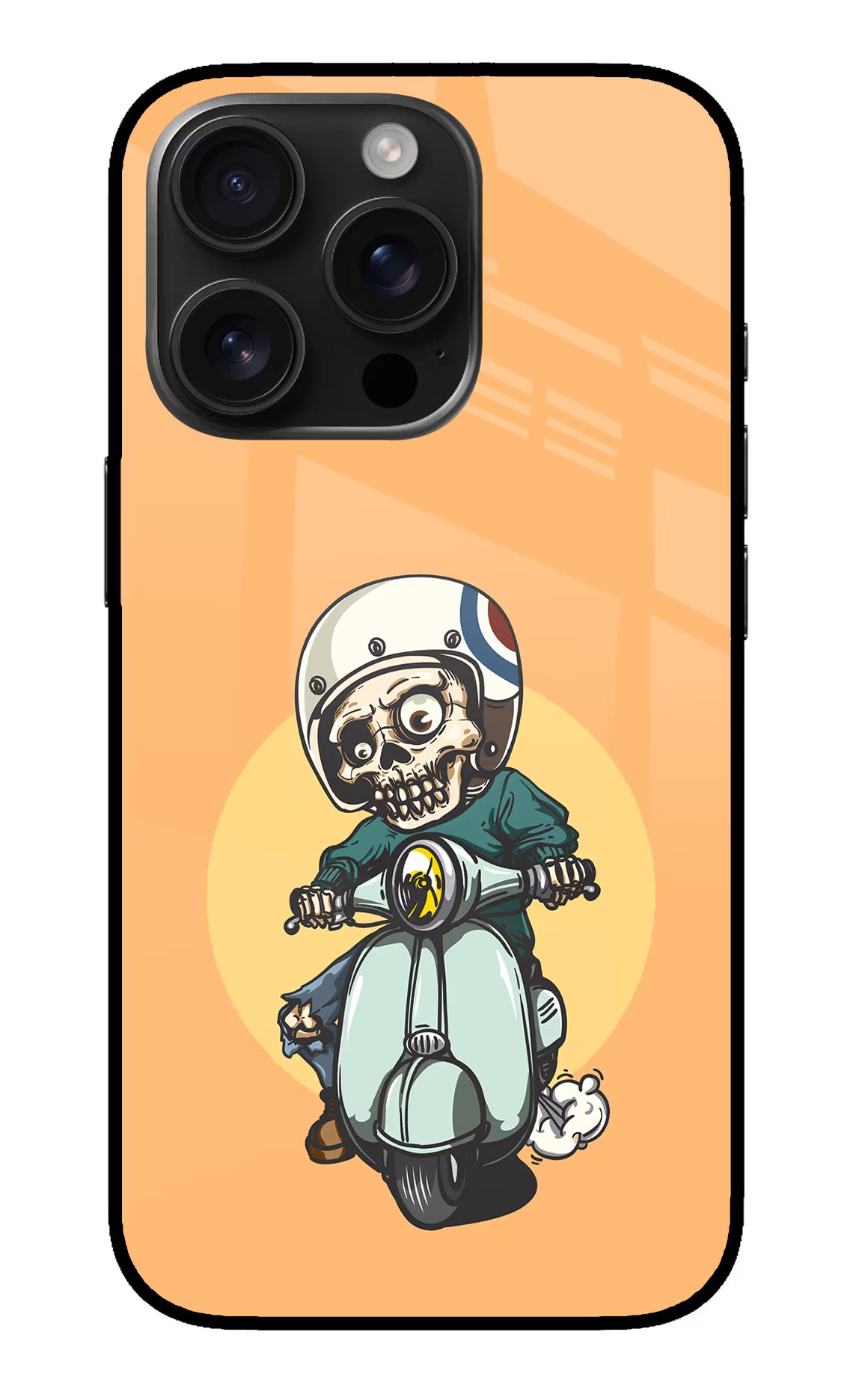 Undead Biker iPhone 16 Pro Max Glass Case Back Cover by Casekaro