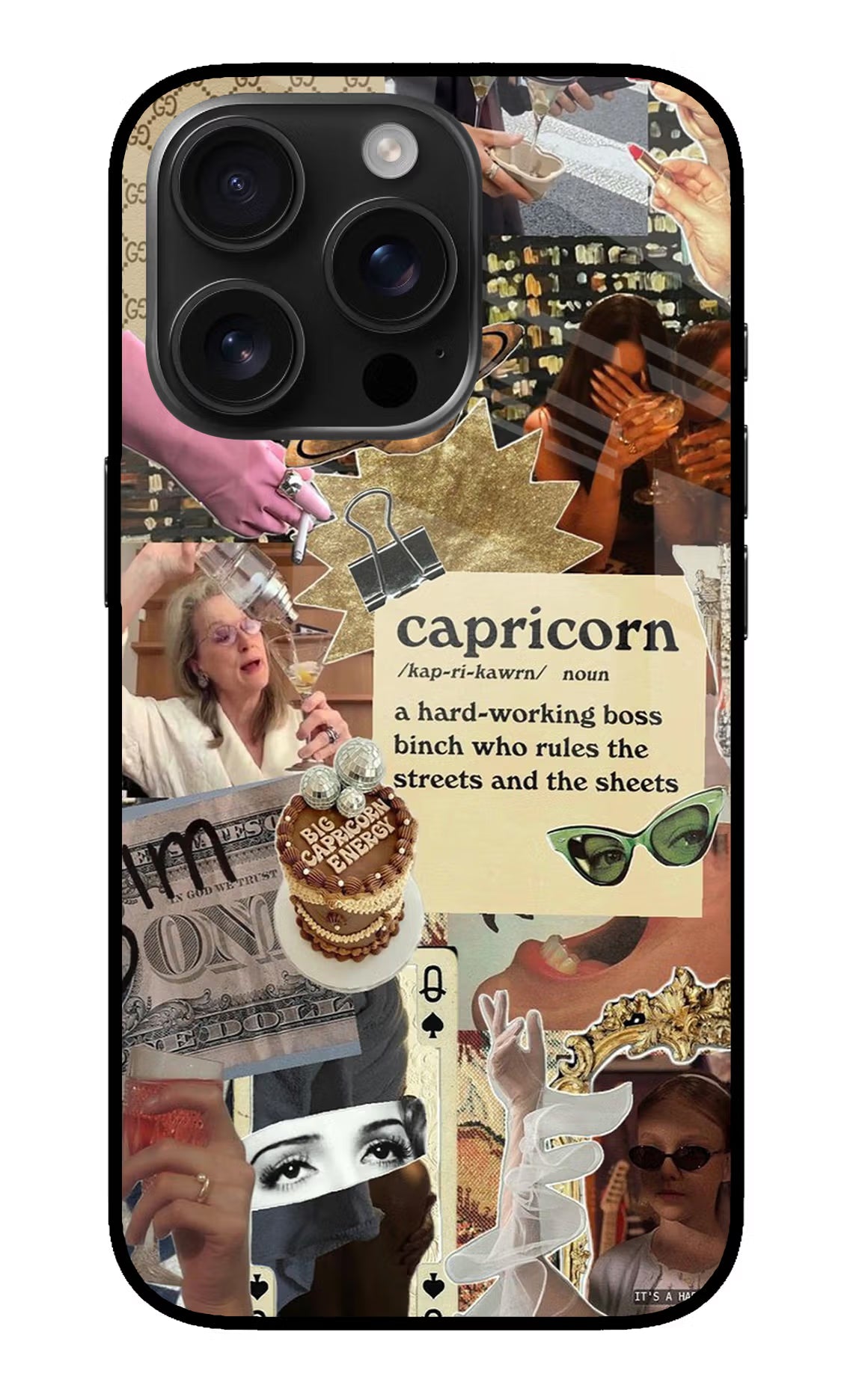 Capricorn Zodiac iPhone 16 Pro Max Glass Case Back Cover by Casekaro