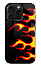 Side Sweep Flames iPhone 16 Pro Max Glass Case
