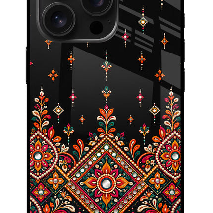 Noir Mehfil iPhone 16 Pro Max Glass Case