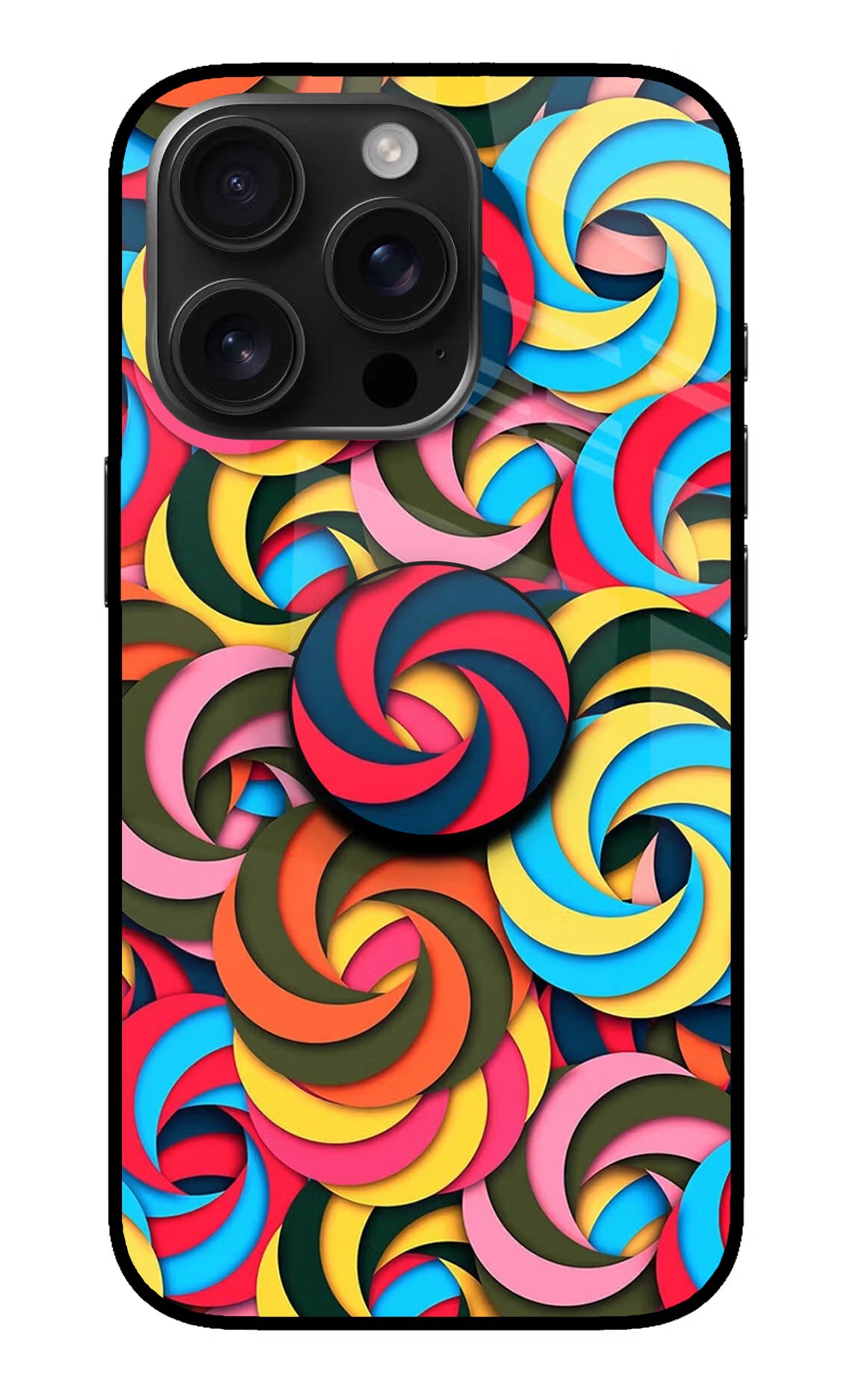 Spiral Pattern iPhone 16 Pro Max Pop Case by Casekaro
