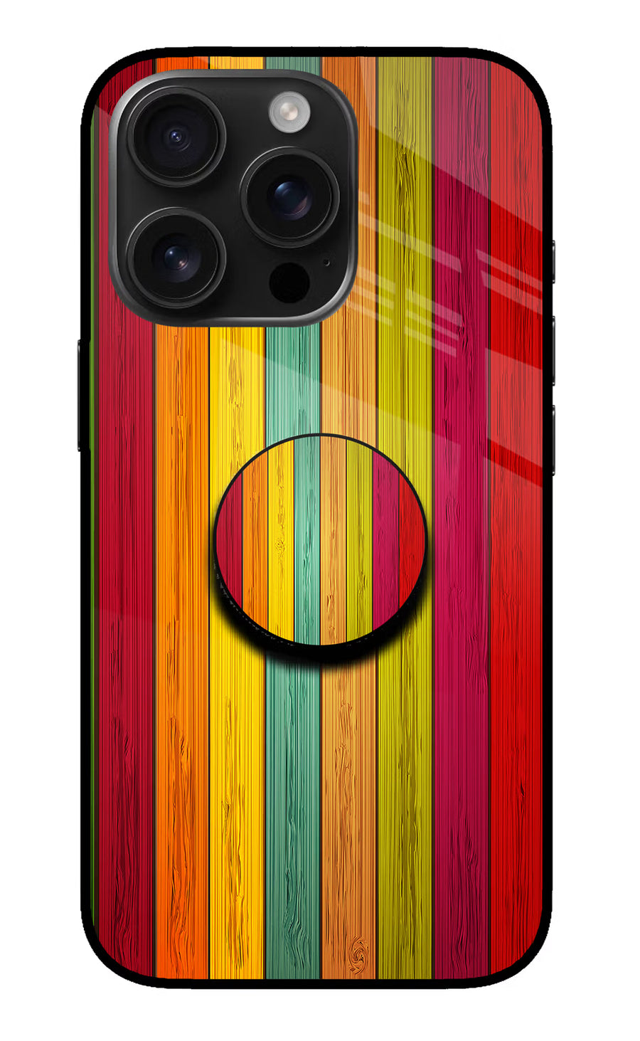 Multicolor Wooden iPhone 16 Pro Max Pop Case, Metal case