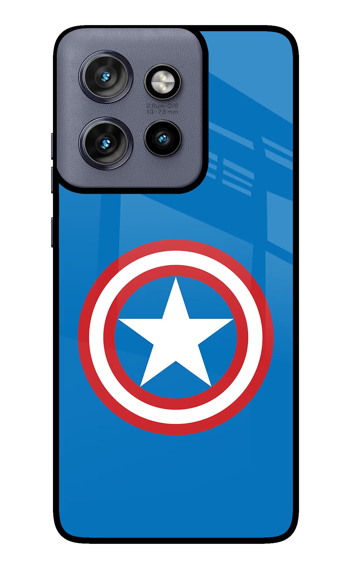 Captain America Logo Moto Edge 50 Neo Glass Case Back Cover by Casekaro