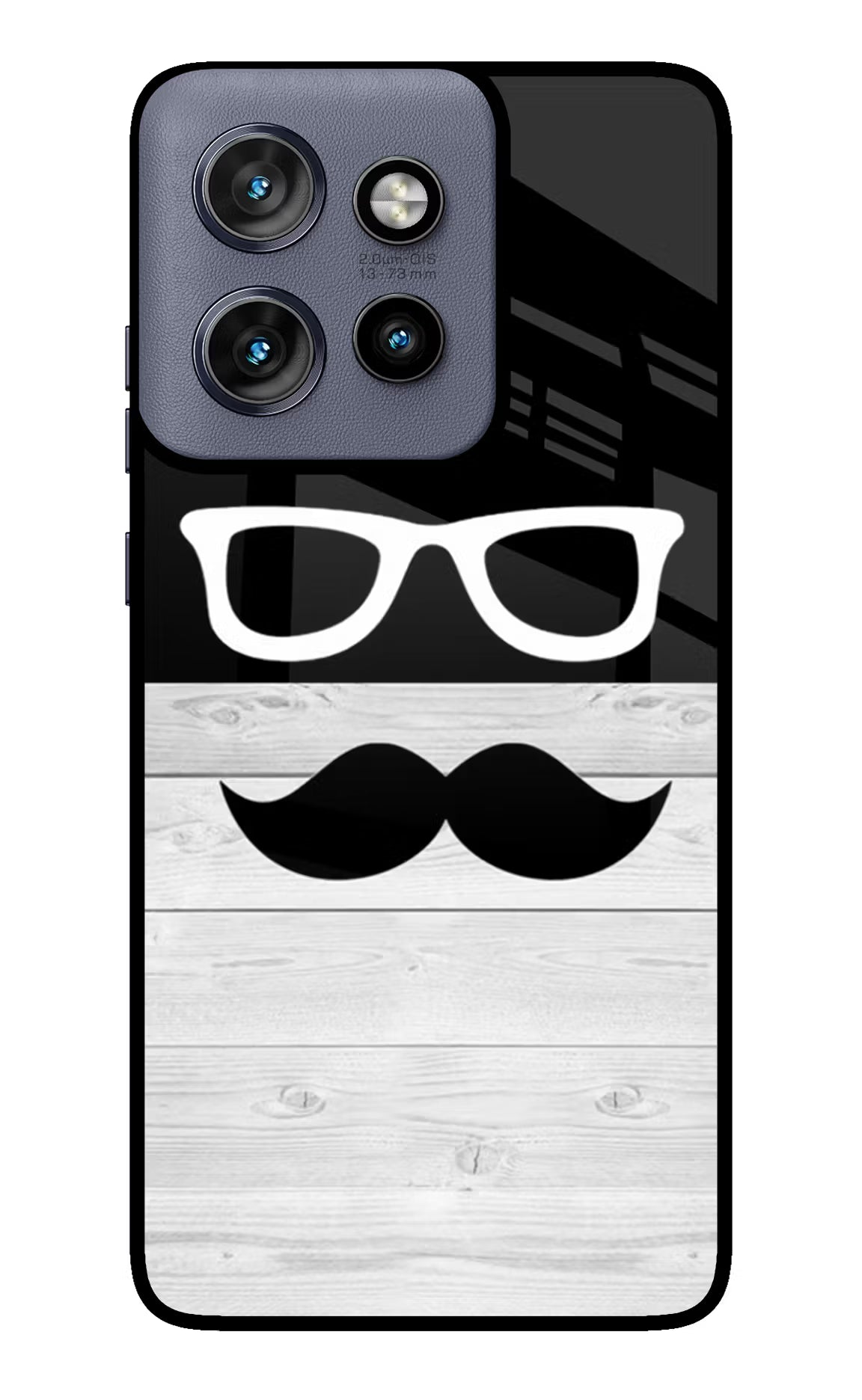 Mustache Moto Edge 50 Neo Glass Case Back Cover by Casekaro