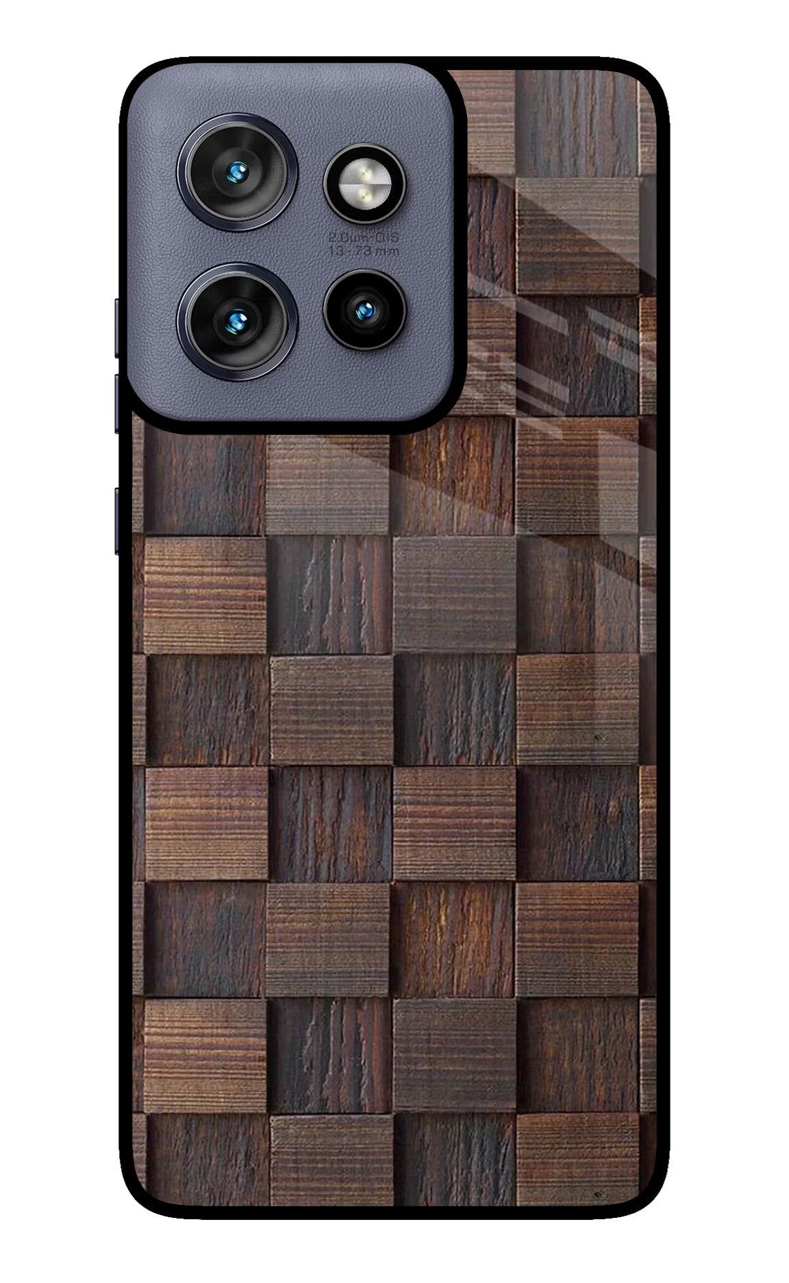 Wooden Cube Design Moto Edge 50 Neo Glass Case Back Cover by Casekaro