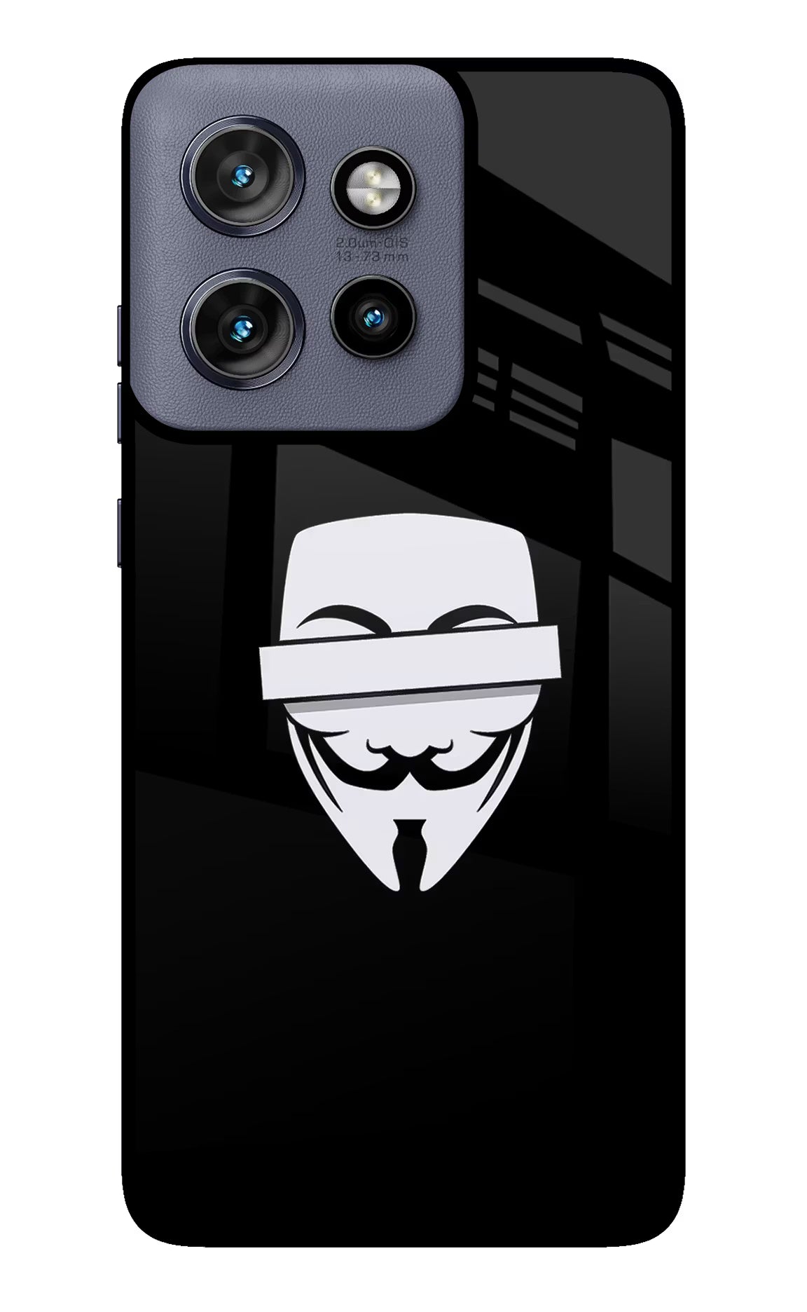Anonymous Face Moto Edge 50 Neo Glass Case Back Cover by Casekaro
