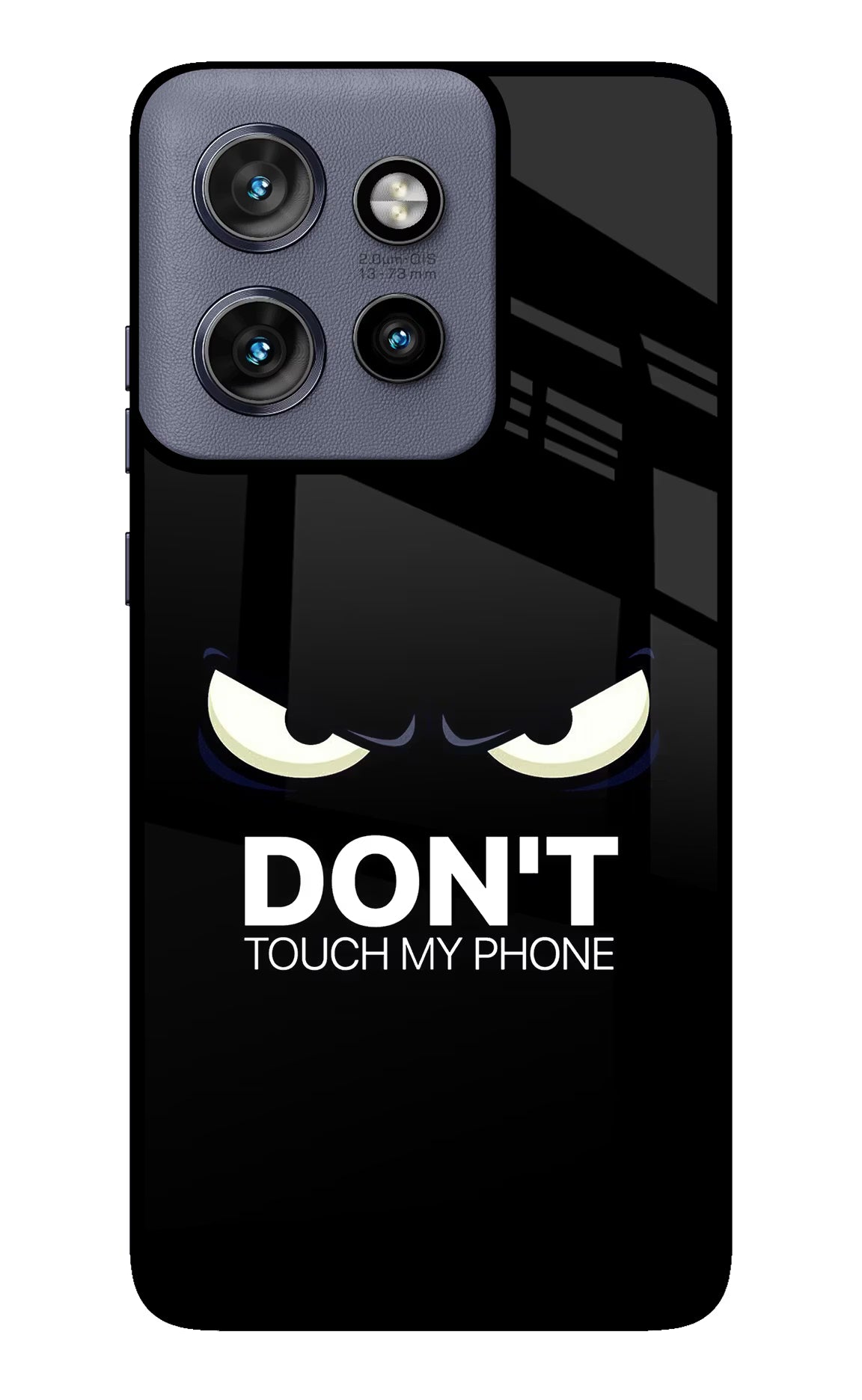 Don'T Touch My Phone Moto Edge 50 Neo Glass Case Back Cover by Casekaro