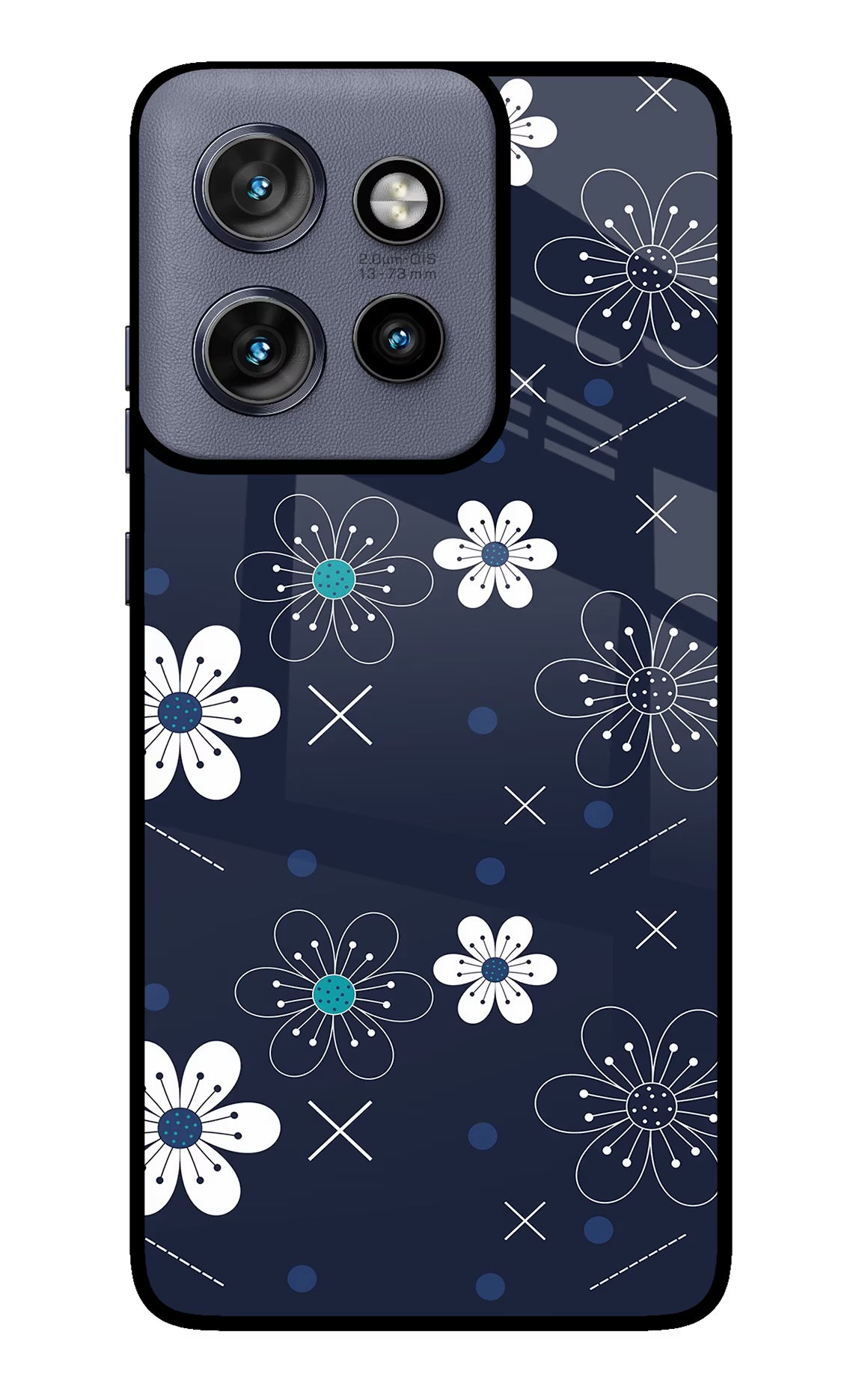 Flowers Moto Edge 50 Neo Glass Case Back Cover by Casekaro