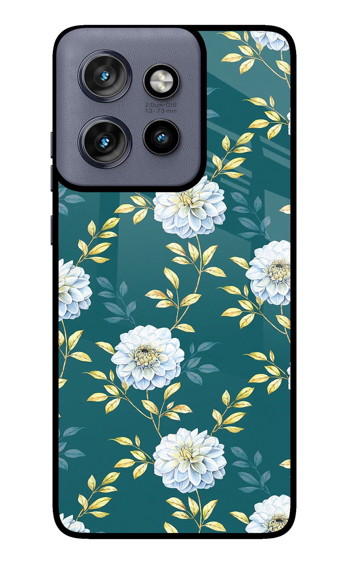 Flowers Moto Edge 50 Neo Glass Case Back Cover by Casekaro