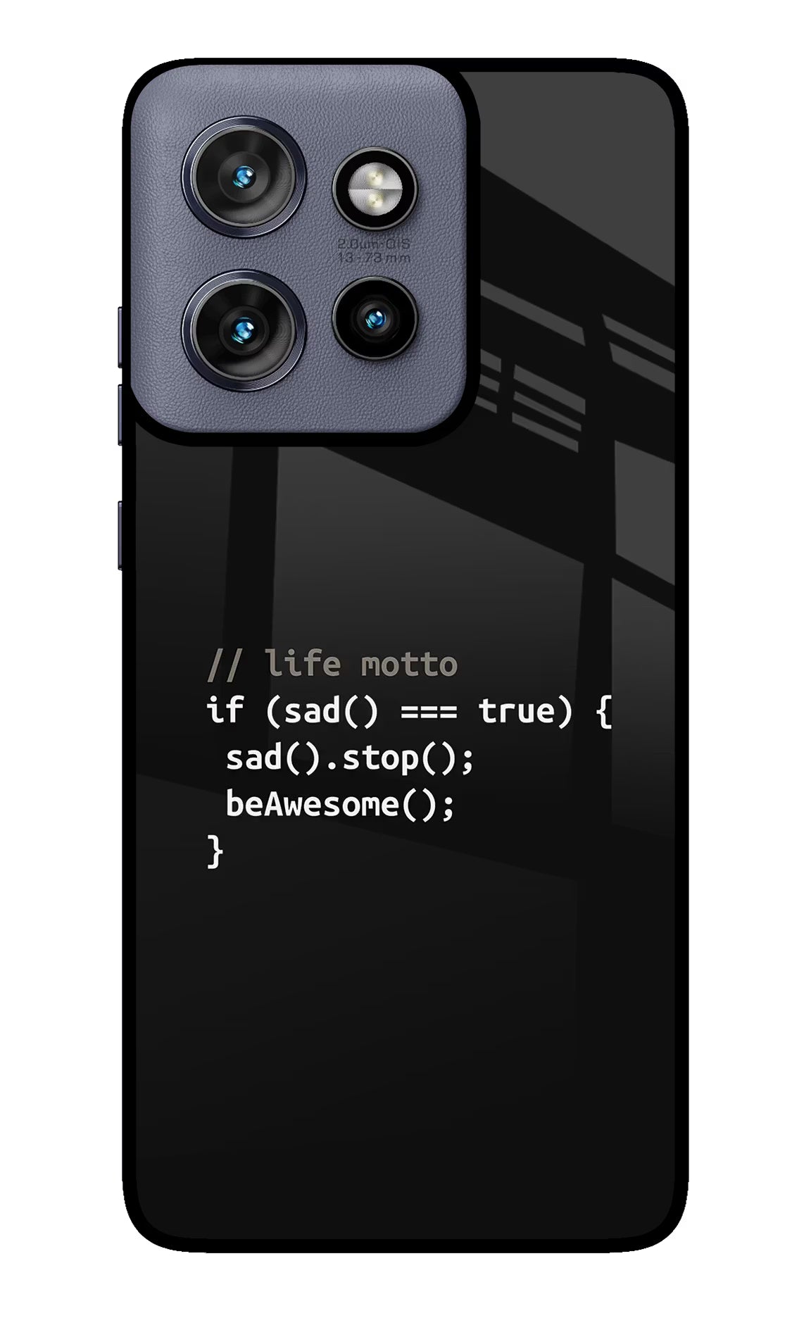 Life Motto Code Moto Edge 50 Neo Glass Case Back Cover by Casekaro