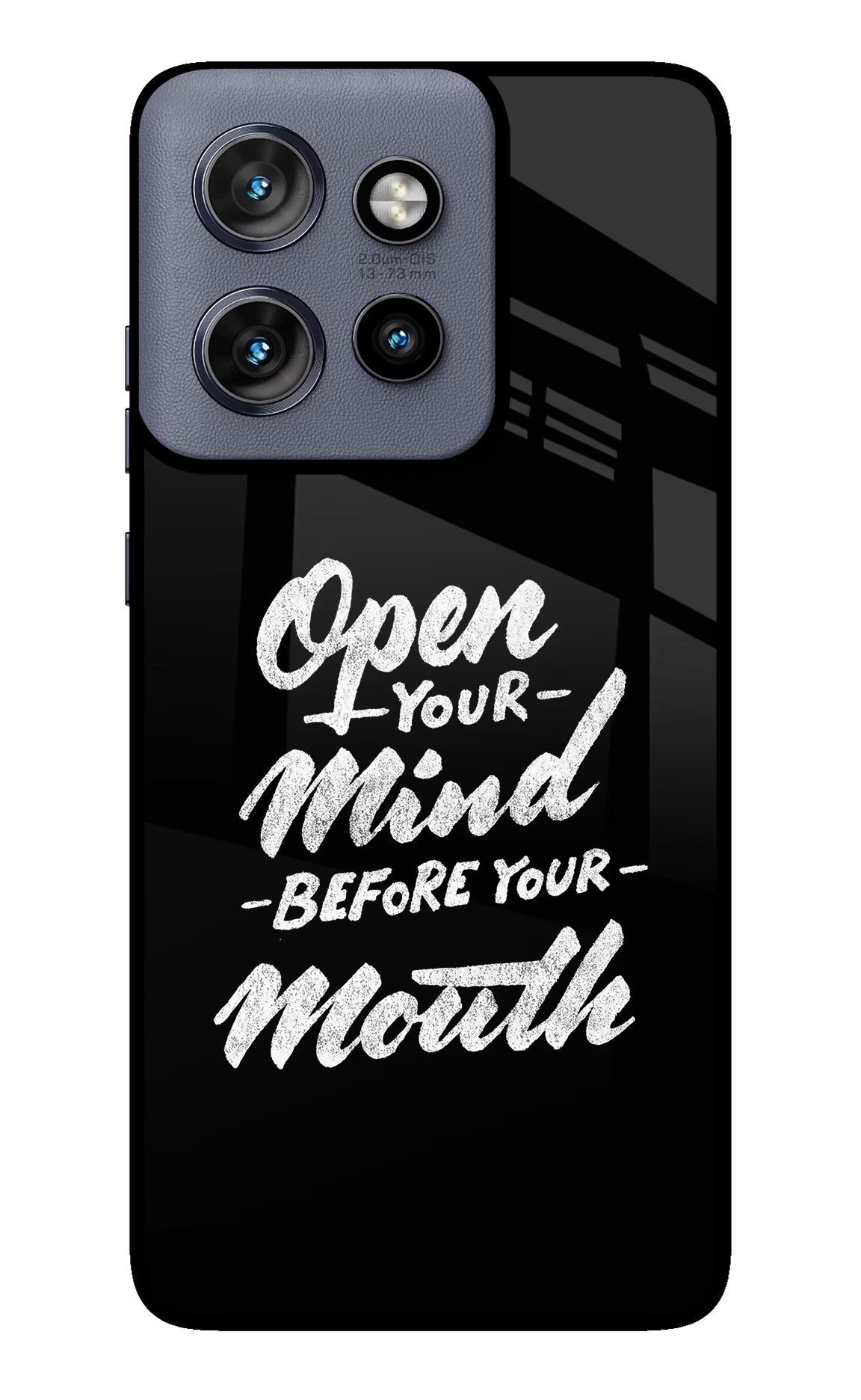 Open Your Mind Before Your Mouth Moto Edge 50 Neo Glass Case Back Cover by Casekaro