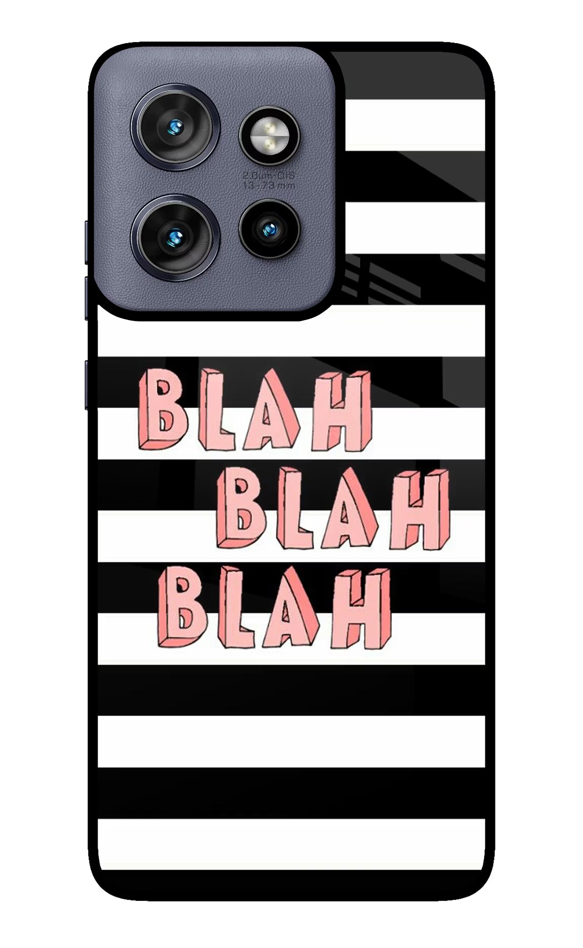 Blah Blah Blah Moto Edge 50 Neo Glass Case Back Cover by Casekaro