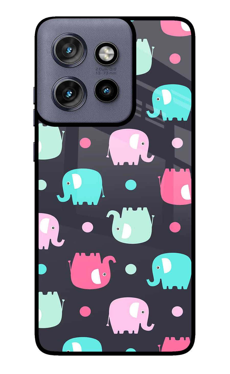 Elephants Moto Edge 50 Neo Back Cover, Glass case