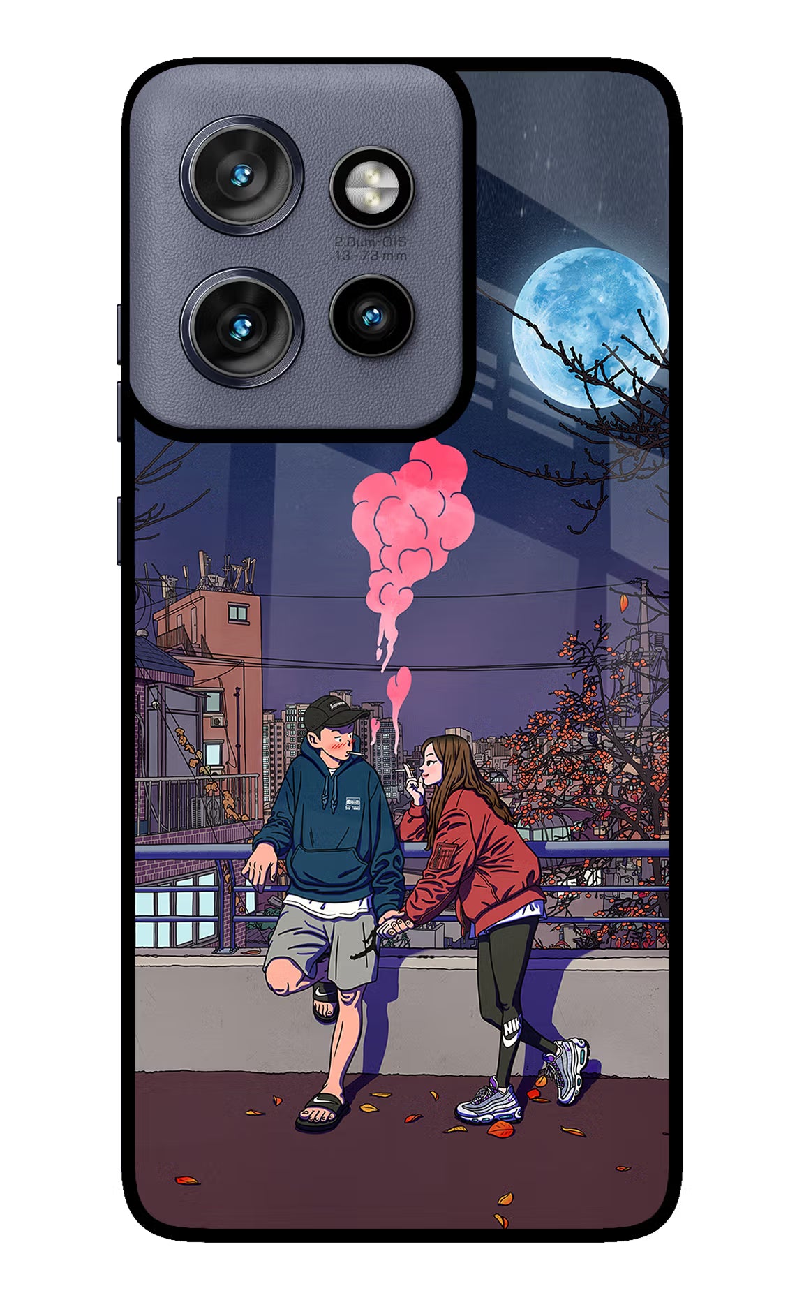 Chilling Couple Moto Edge 50 Neo Glass Case Back Cover by Casekaro