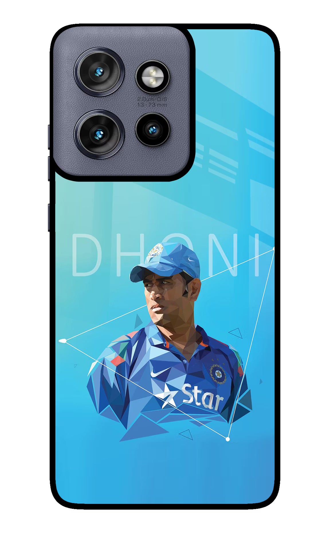Dhoni Artwork Moto Edge 50 Neo Glass Case Back Cover by Casekaro