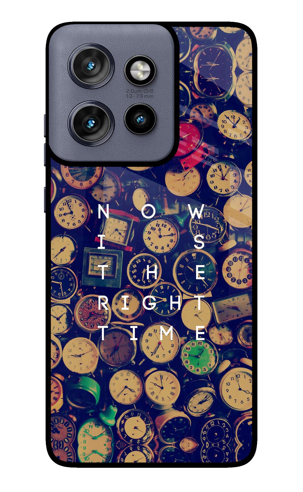 Now is the Right Time Quote Moto Edge 50 Neo Glass Case Back Cover by Casekaro
