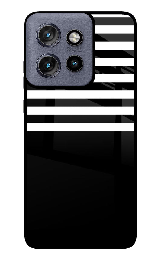 Black and White Print Moto Edge 50 Neo Glass Case