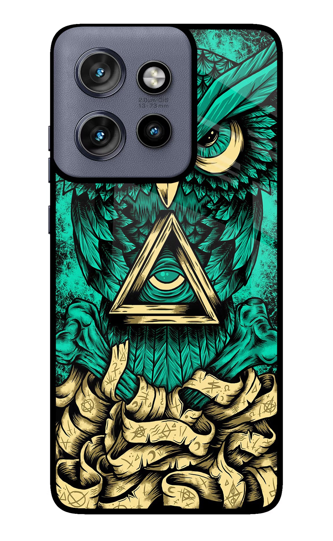 Green Owl Moto Edge 50 Neo Glass Case Back Cover by Casekaro