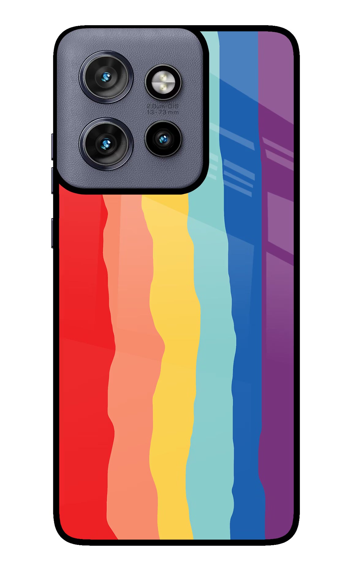 Rainbow Moto Edge 50 Neo Glass Case Back Cover by Casekaro