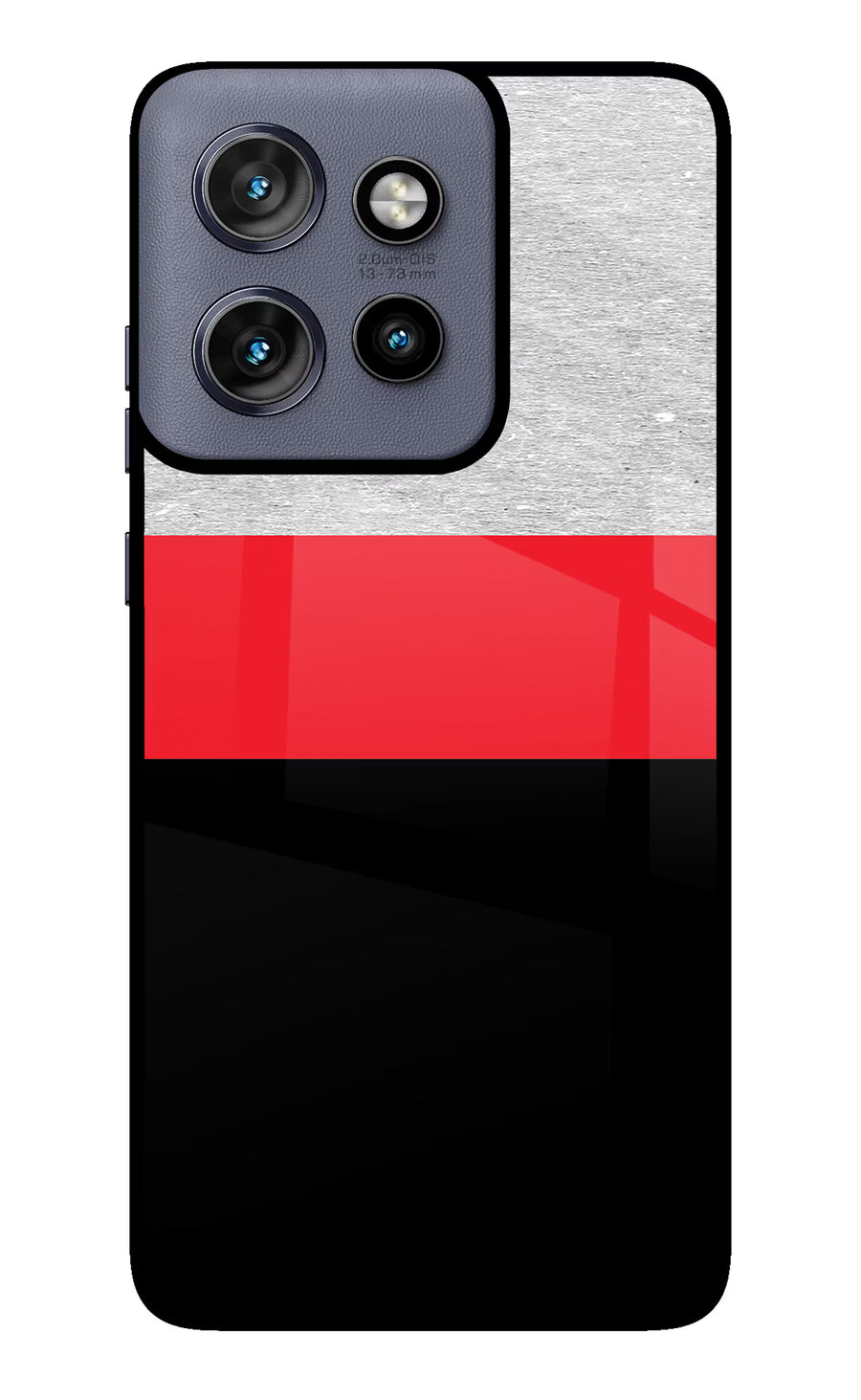 Tri Color Pattern Moto Edge 50 Neo Back Cover, Glass case