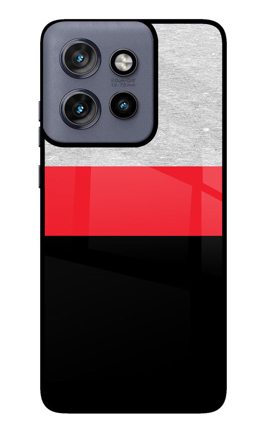 Tri Color Pattern Moto Edge 50 Neo Glass Case