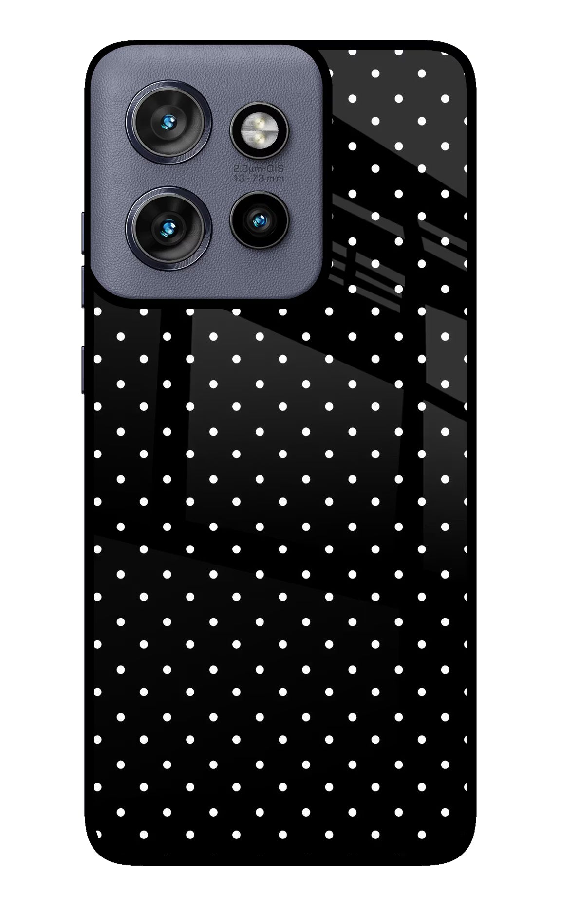 White Dots Moto Edge 50 Neo Glass Case Back Cover by Casekaro