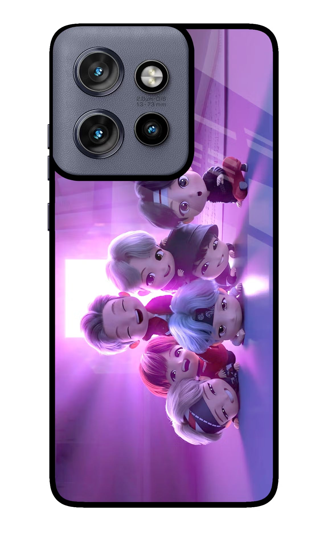 BTS Chibi Moto Edge 50 Neo Glass Case Back Cover by Casekaro