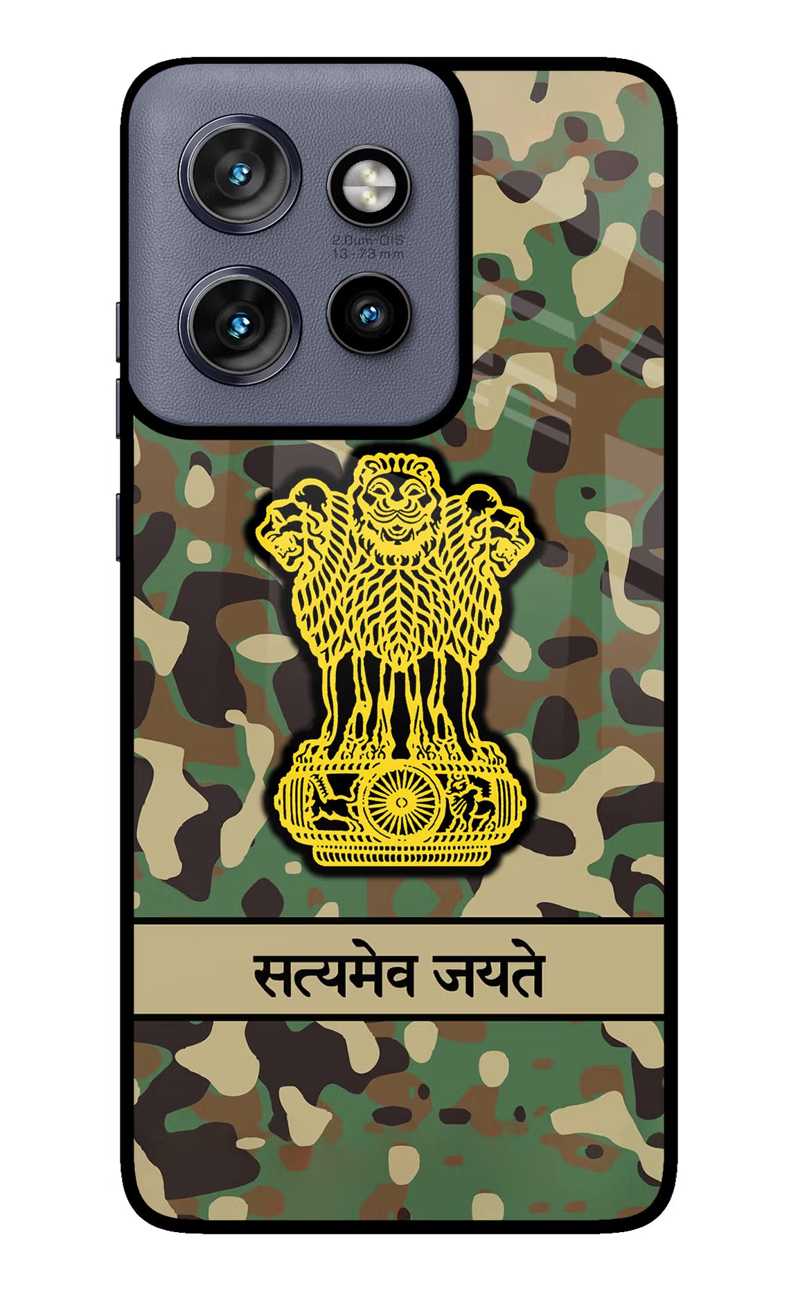 Satyamev Jayate Army Moto Edge 50 Neo Glass Case Back Cover by Casekaro